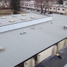 New commercial flat roof on the Emmanuel Community Church – Done for Stonehouse Contracting